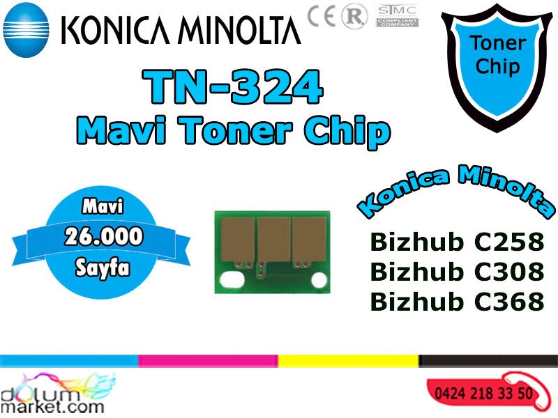 Bizhub_C258-308Toner_Chip_Mavi.