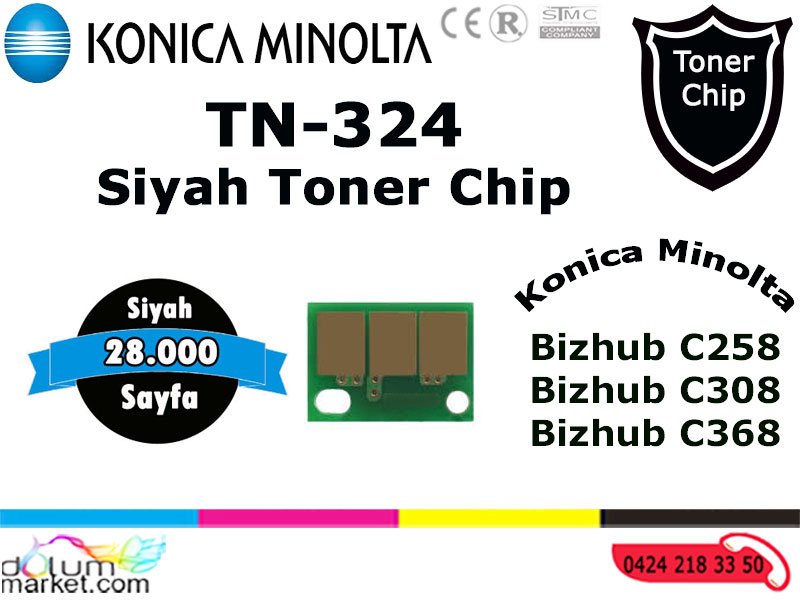 Bizhub_C258-308Toner_Chip_Siyah