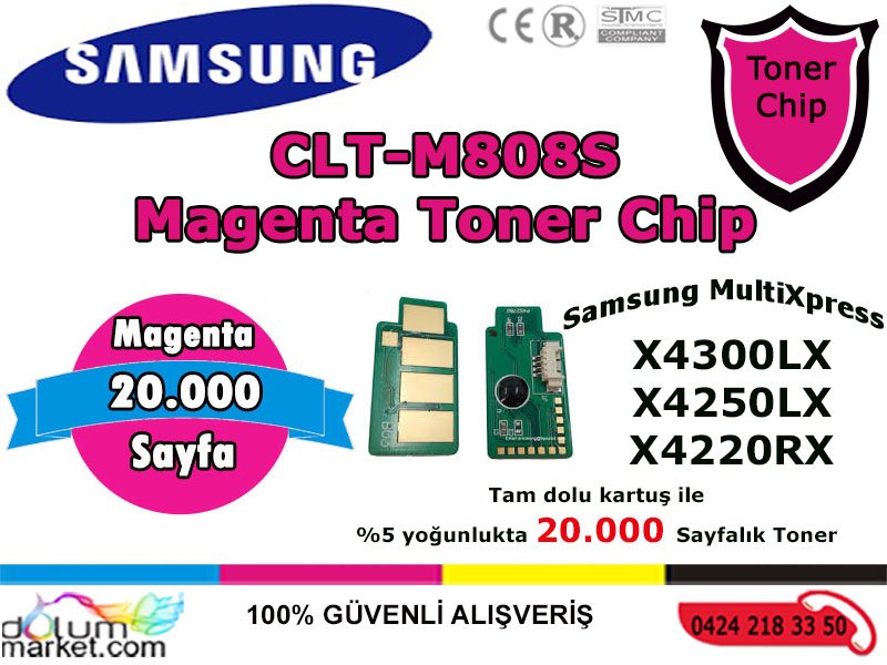 Samsung CLT-M808S Magenta Toner Chip