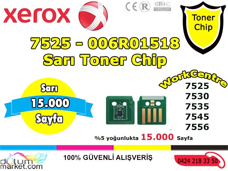 Xerox-7525-Tonerchip-Sarı